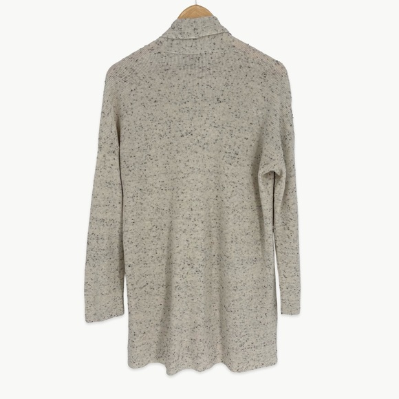 Eileen Fisher Organic Cotton Speckle High Collar Cardigan | XS | Neutral/Black - Picture 12 of 14